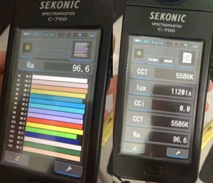 CRI test de autenticidad colores