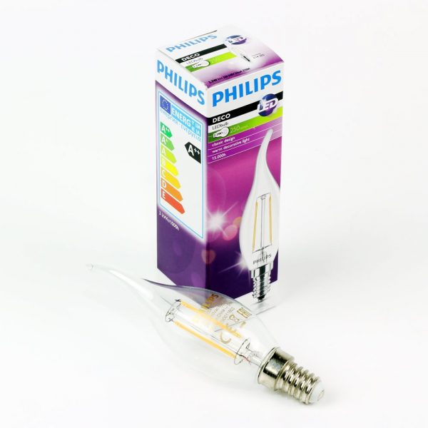 Vela LED FILAMENTO llama E14 | Philips 2.3W
