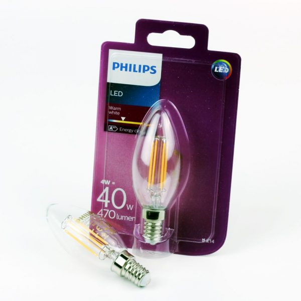 Vela LED FILAMENTO E14 | Philips 4W