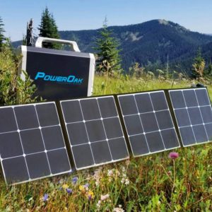 Generador solar PowerOak EB150 en la montaña