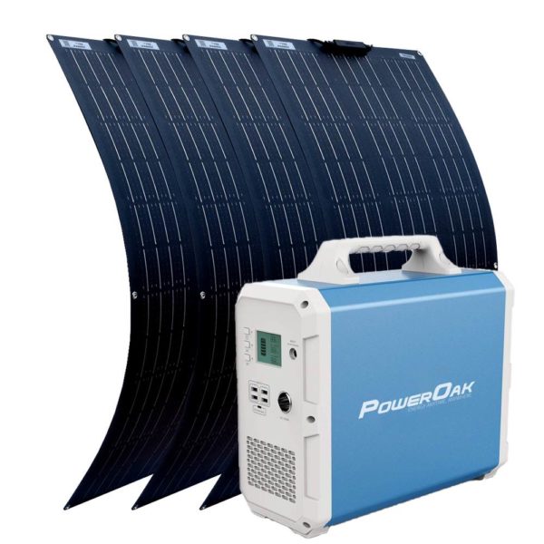 Kit solar portátil 1000W | 2400Wh | 4x 100W flexible