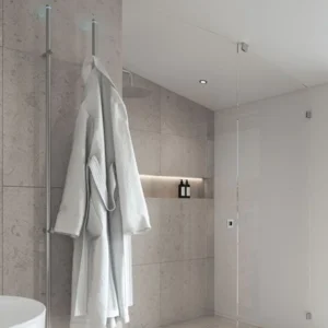 Baño moderno con 2 toalleros eléctricos LINE