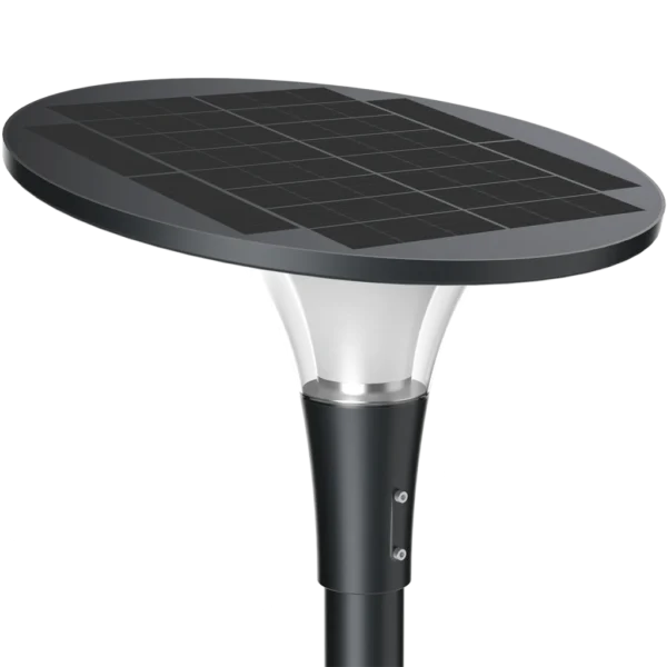 Farola solar LED de alumbrado público ATHENA 18W, detalle panel solar