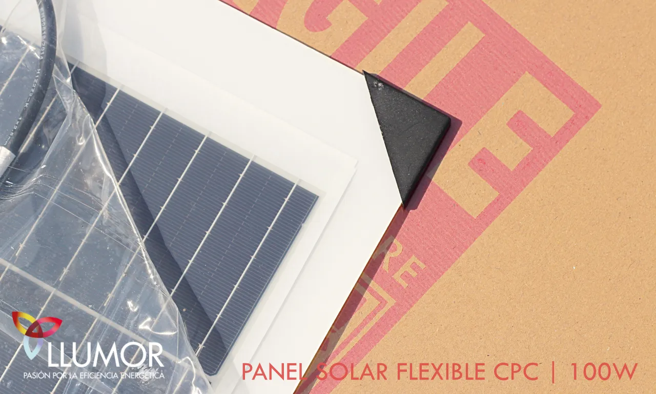 Detalle del panel solar flexible 100W CPC